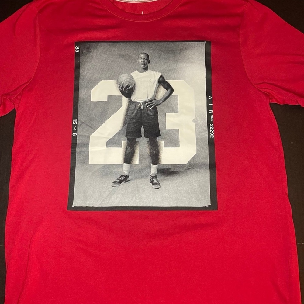 Jordan Retro 3 black cement Red Graphic T-Shirt with Iconic Print